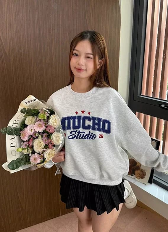 Áo thun nữ form rộng đẹp tay lỡ kiểu hàn quốc chất vải cotton AT249 Miucho in brand name
